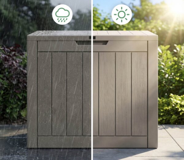 Zahradní úložný box šedý 117 L