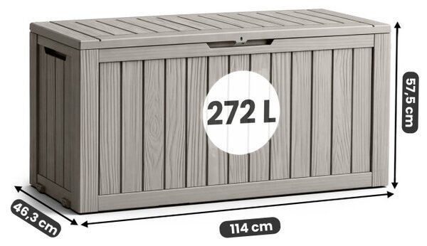 Zahradní úložný box šedý 272 L
