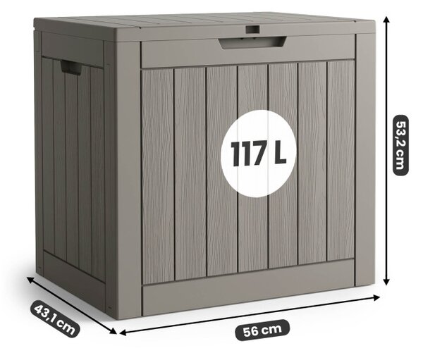 Zahradní úložný box šedý 117 L
