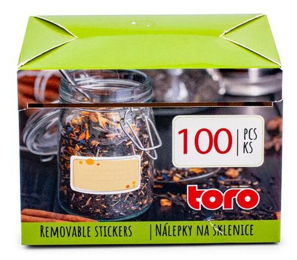 Toro Univerzální nálepky na sklenice 100ks MIX tvarů