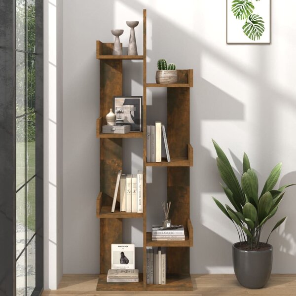 Knihovna 48 x 25,5 x 140 cm kouřový dub kompozitní dřevo