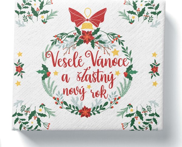 Procos Papírové ubrousky 33x33cm 3vrstvé Veselé Vánoce 20ks