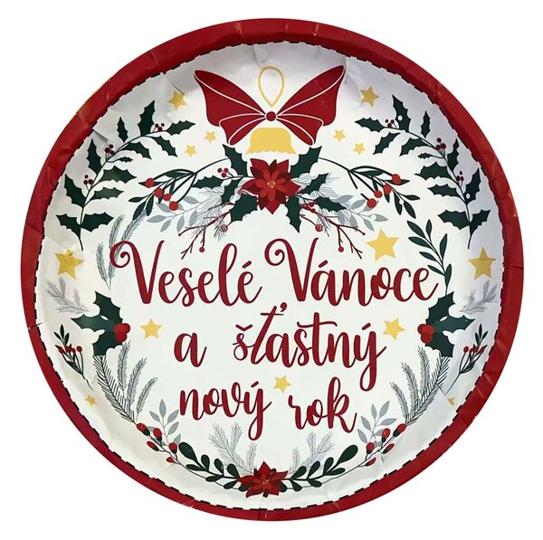 Toro Plechový podnos 26cm veselé vánoce