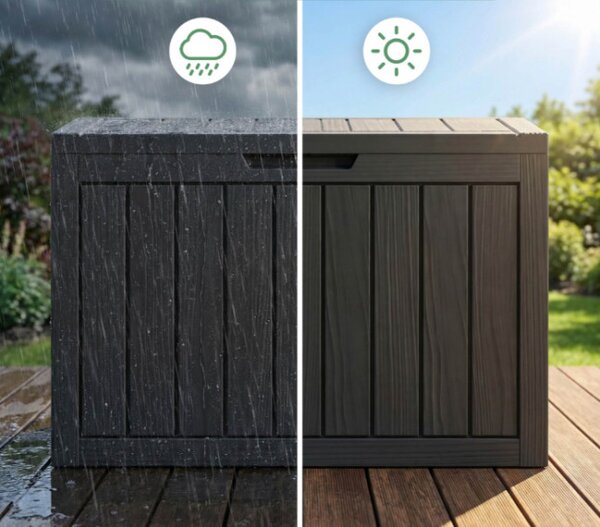 Zahradní úložný box černý 170 L