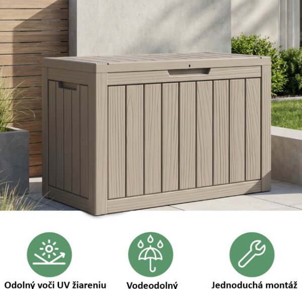 Zahradní úložný box šedý 170 L