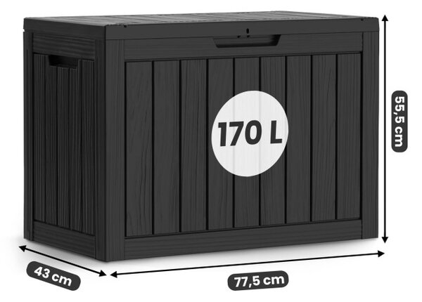 Zahradní úložný box černý 170 L