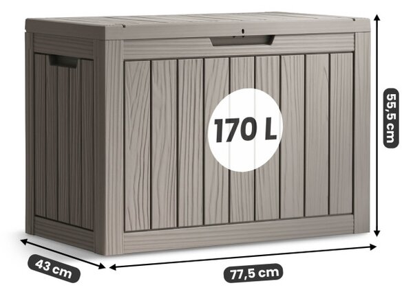 Zahradní úložný box šedý 170 L