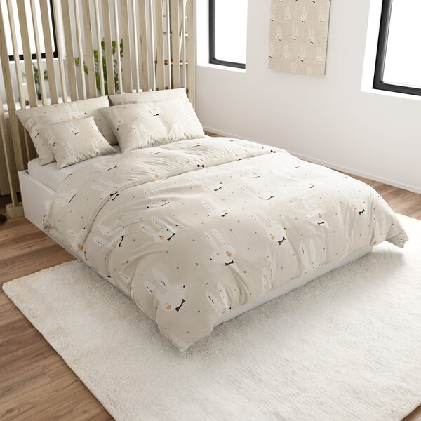 Povlečení z mikrovlákna WHITE RABBIT, béžové Rozměr povlečení: 70 x 90 cm | 140 x 200 cm