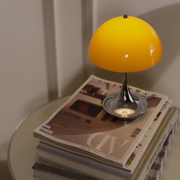 Přenosná lampa Panthella 160 V3 Opal Orange / Chrome