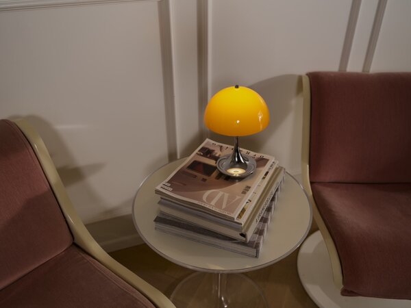 Přenosná lampa Panthella 160 V3 Opal Orange / Chrome
