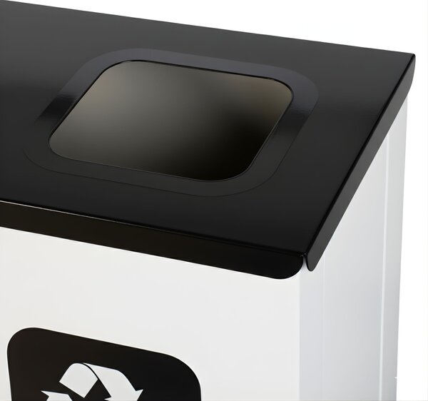 Alda Sestava na tříděný odpad Eko Station 4 x 60 l, lakovaná ocel, bílá/černé víko