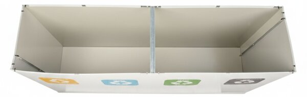 Alda Sestava na tříděný odpad Eko Station 4 x 60 l, lakovaná ocel, bílá/černé víko