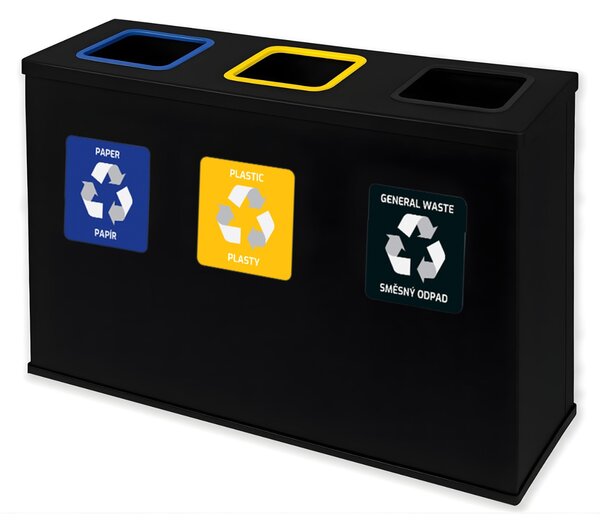 Alda Sestava na tříděný odpad Eko Station 3 x 60 l, lakovaná ocel, černá