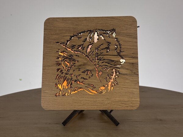 "Vlci" lampa 19x19cm provedení povrchu: dub