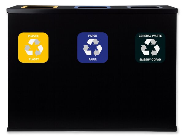 Alda Sestava na tříděný odpad Eko Station 3 x 60 l, lakovaná ocel, černá