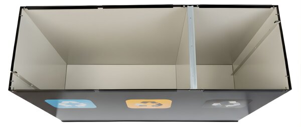 Alda Sestava na tříděný odpad Eko Station 3 x 60 l, lakovaná ocel, černá