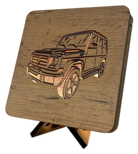 "Mercedes G" lampa 19x19cm provedení povrchu: dub