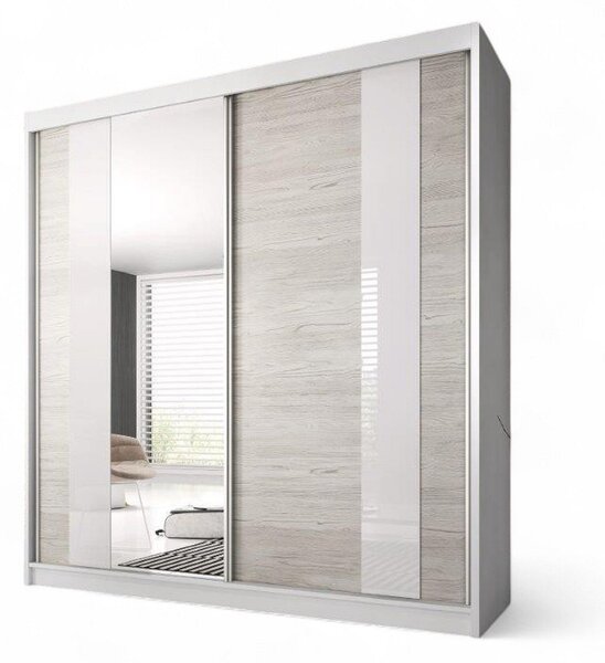 Šatní skříň MULTI 32, 233cm (M) kathult / bílé pásy