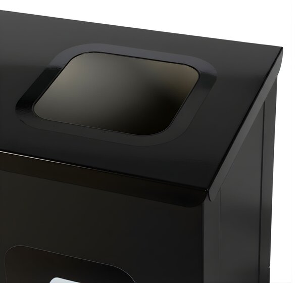 Alda Sestava na tříděný odpad Eko Station Mini, 3 x 12L, lakovaná ocel, černá