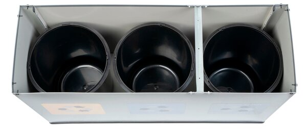 Alda Sestava na tříděný odpad Eko Station Mini, 3 x 12L, lakovaná ocel, černá