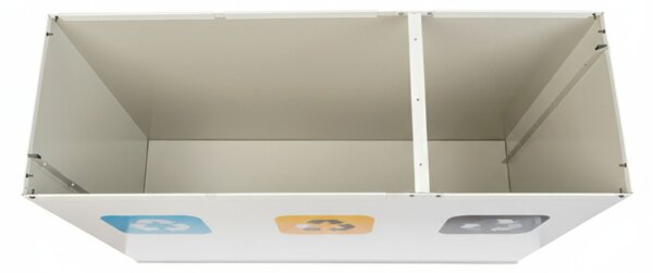 Alda Sestava na tříděný odpad Eko Station 3 x 60 l, lakovaná ocel, bílá/černé víko