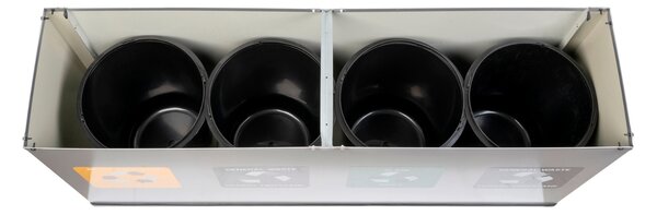 Alda Sestava na tříděný odpad Eko Station Mini, 4 x 12L, lakovaná ocel, černá