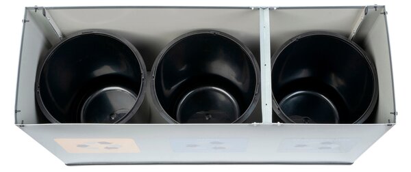 Alda Sestava na tříděný odpad Eko Station Mini, 3 x 12L, lakovaná ocel, bílá/černé víko