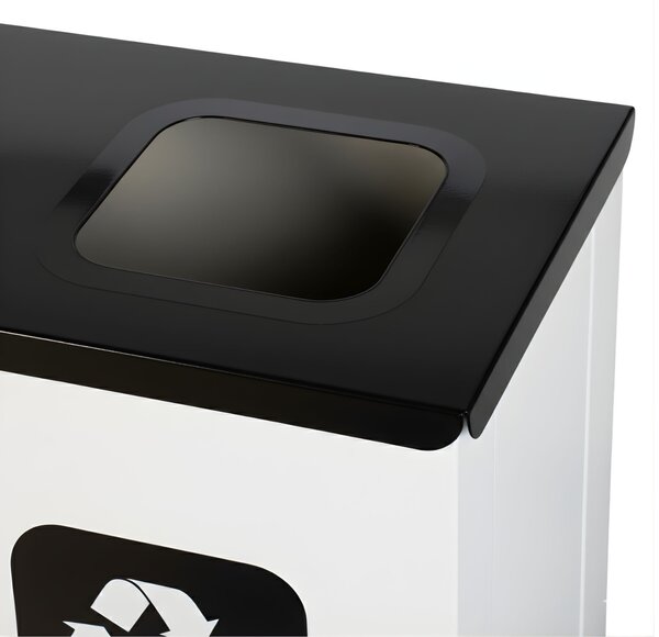 Alda Sestava na tříděný odpad Eko Station Mini, 4 x 12L, lakovaná ocel, bílá/černé víko