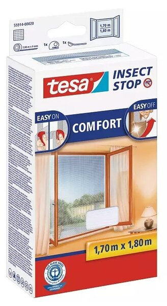 Tesa ® Insect Stop Síť proti hmyzu COMFORT do oken – bílá 1,7 × 1,8 m