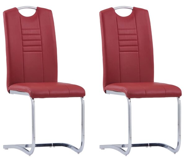 Jídelní židle Smooth - 2 ks - červené | umělá kůže