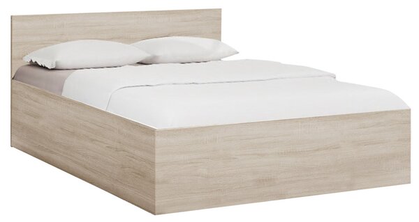 Postel SOFIA 120 x 200 cm, dub sonoma s laťkovým roštem a matrací Deluxe 10 cm