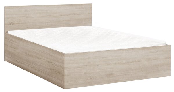 Postel SOFIA 120 x 200 cm, dub sonoma s laťkovým roštem a matrací Deluxe 10 cm