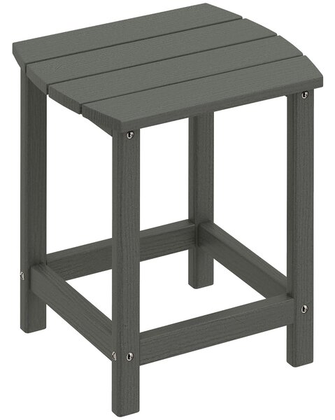 Outsunny venkovní odkládací stolek 48 x 37 x 46 cm, odolný HDPE, šedý | Aosom