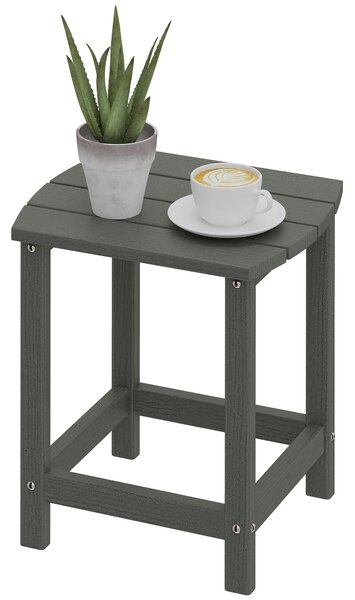 Outsunny venkovní odkládací stolek 48 x 37 x 46 cm, odolný HDPE, šedý | Aosom
