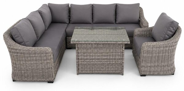Rohová ratanová zahradní souprava Avenberg DOLCE šedá