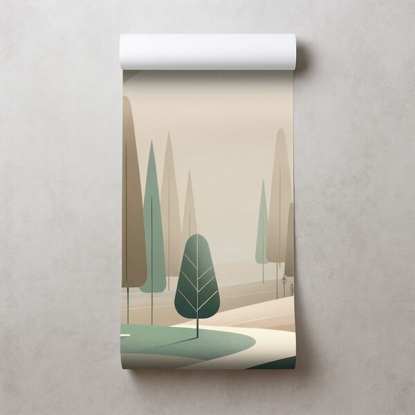 Tapeta minimalistická lesní krajina