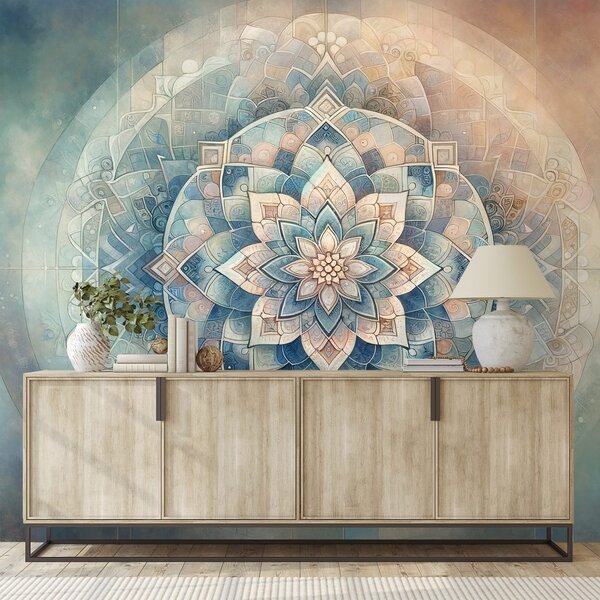 Tapeta mandala v pastelových tónech