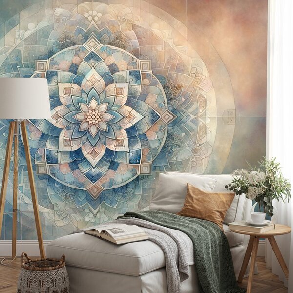 Tapeta mandala v pastelových tónech