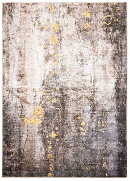Kusový koberec FLANNEL PRINTED Y-272A šedý žlutý hnědý Rozměr: 120x170 cm