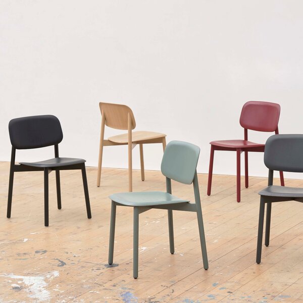 HAY Jídelní židle Soft Edge 45, Black / Dusty Green