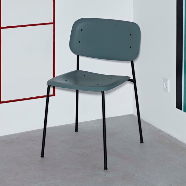 HAY Jídelní židle Soft Edge 45, Black / Dusty Green