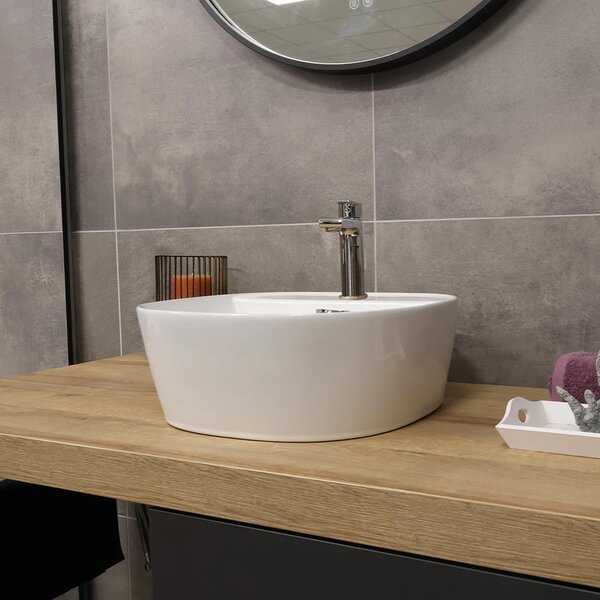 Mereo, Mereo Umyvadlo na desku s přepadem, Lota, 400x400x150 mm, čtvercové, keramické, MER-UC404015S