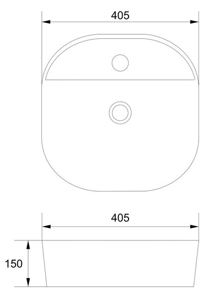 Mereo, Mereo Umyvadlo na desku s přepadem, Lota, 400x400x150 mm, čtvercové, keramické, MER-UC404015S
