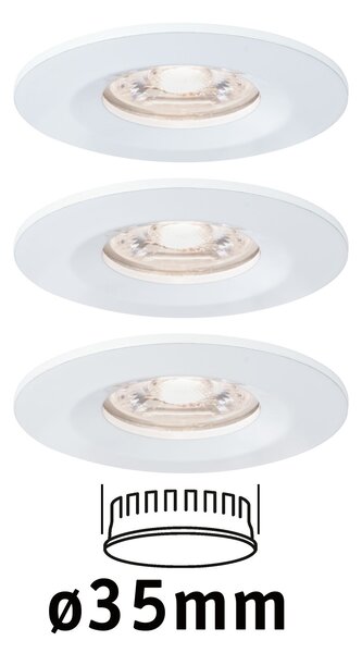 Paulmann 94299 Nova Mini, bílé bodovky, 3x4W LED 2700K, prům. 6,5cm, IP44