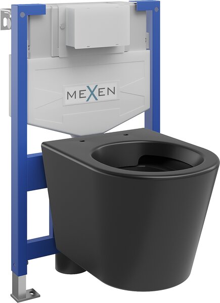 Mexen Fenix XS-F, podomítkový modul a závěsné WC Rico, černá matná, 6803372XX85