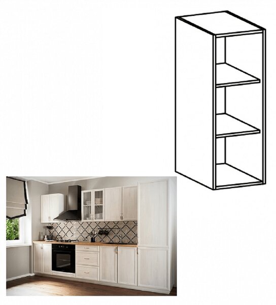 Horní otevřená kuchyňská skříňka W200 Sillina (bílá). Vlastní profesionální přeprava až k Vám domů 1015066
