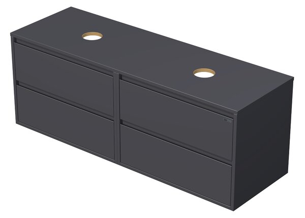 Emmy Design EMMY 160 cm šedá/šedá se čtyřma zásuvkami, pro umyvadla na desku (A4706/A4706)