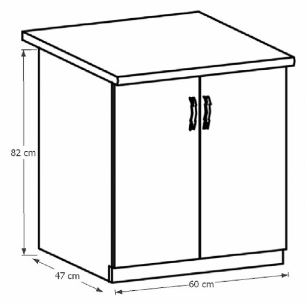 Dolní kuchyňská skříňka D60 Provense (bílá + sosna andersen)