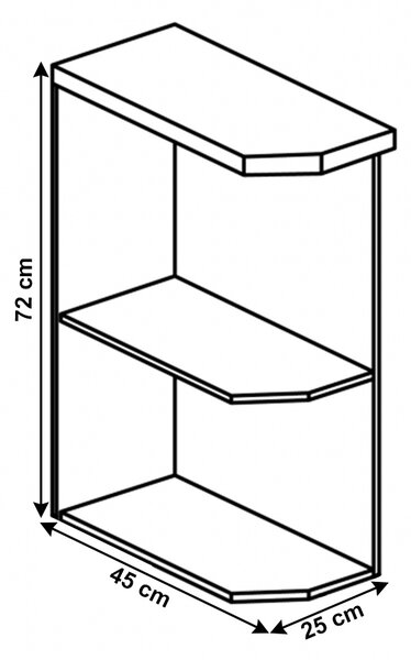 Dolní kuchyňský regál D25PZ Provense (bílá) (L)