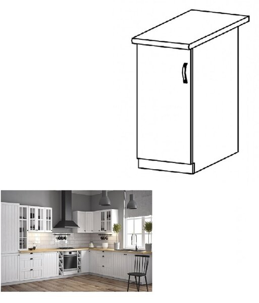 Dolní kuchyňská skříňka D40 Provense (bílá + sosna andersen) (L). Vlastní profesionální přeprava až k Vám domů 1015157